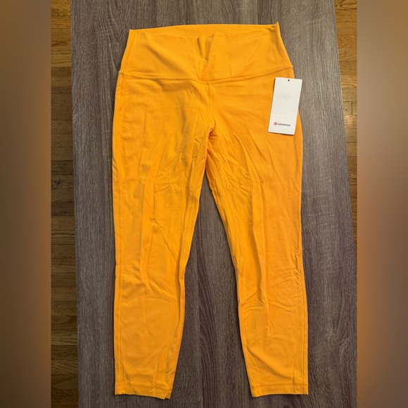 New Lululemon Align high rise ribbed pant 25” Mango Dream. Orange. Size 12 - Picture 3 of 17